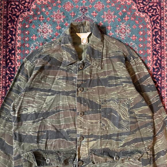 Vintage 70s Ranger Tiger Stripe Camo Hunting Jacket Size Small 21x26 - Picture 2 of 6
